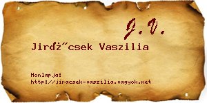 Jirácsek Vaszilia névjegykártya